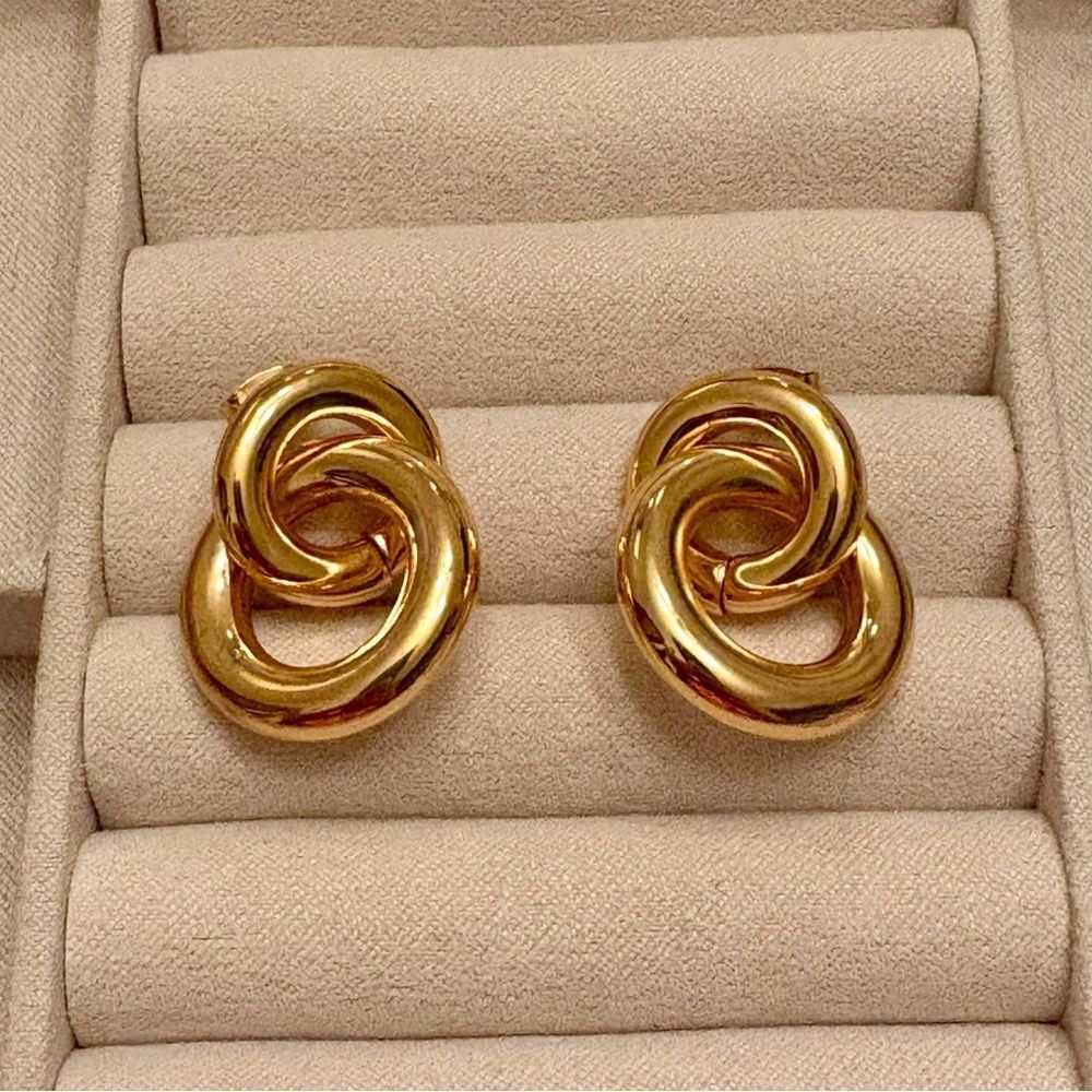 J.Crew | Front Facing Interlocking Hoops | 1” Len… - image 2